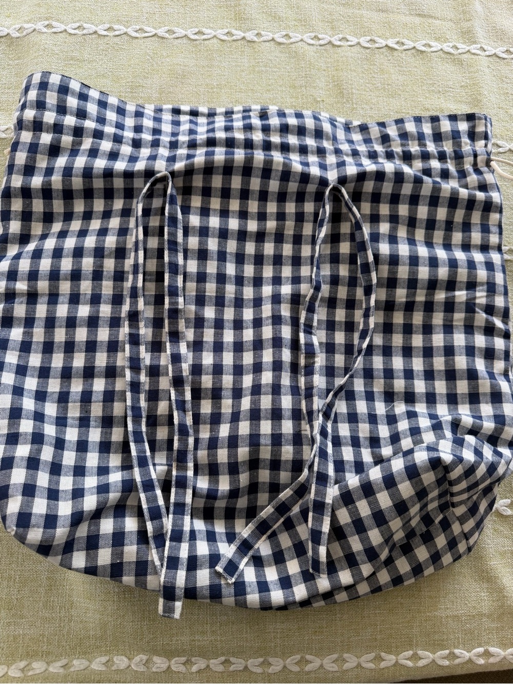 Navy and White Gingham Liner for Medium sized Boat and Tote - LL Bean - Picture 2 of 4